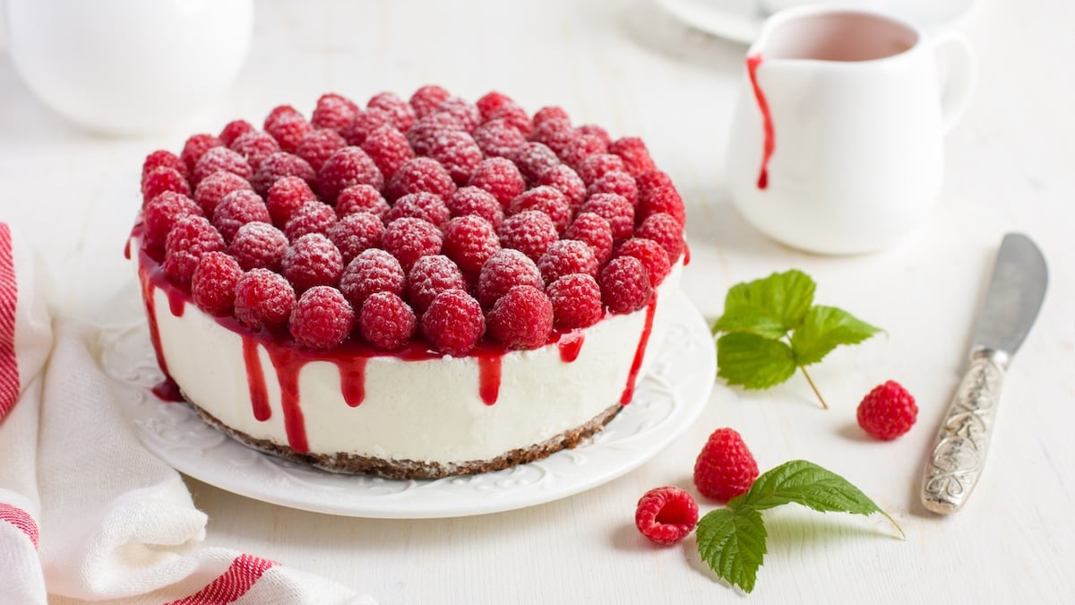 Cheesecake aux framboises sans cuisson